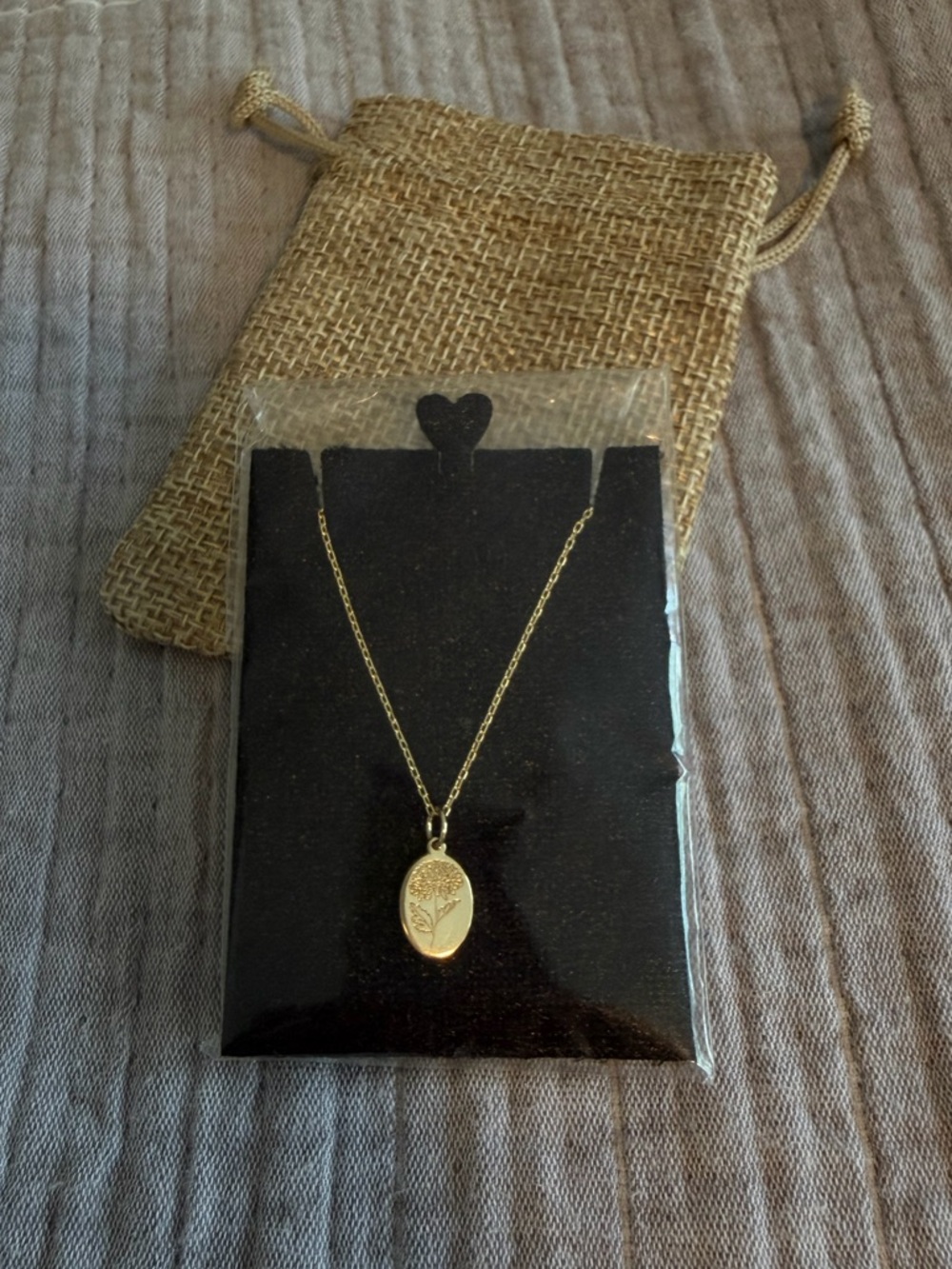 November Birth Flower Gold Necklace